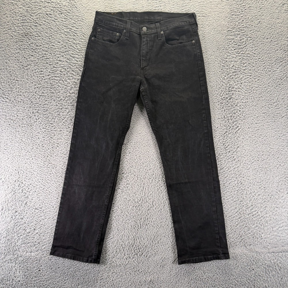 Levi's 514 Jeans Mens 32x30 Black Cotton Denim Straight Leg Workwear Stretch